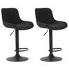 BARHOCKER 2er Set Stoff schwarz - Schwarz, Textil/Metall (50/86/50cm) - CLP