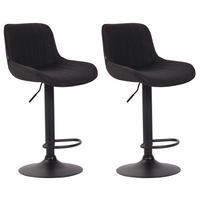 BARHOCKER 2er Set Stoff schwarz - Schwarz, Textil/Metall (50/86/50cm) - CLP
