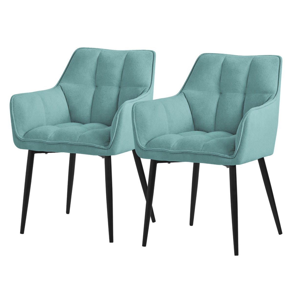 ESSZIMMERSTUHL 2er Set petrol - Hellblau, Textil (63/90/57cm) - ML-DESIGN