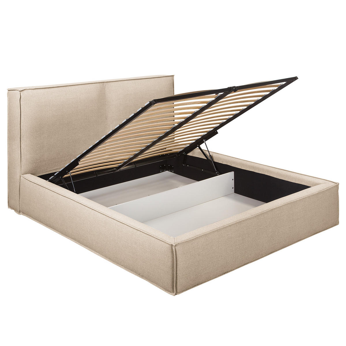 POLSTERBETT - Beige, Textil (200/200cm) - home24