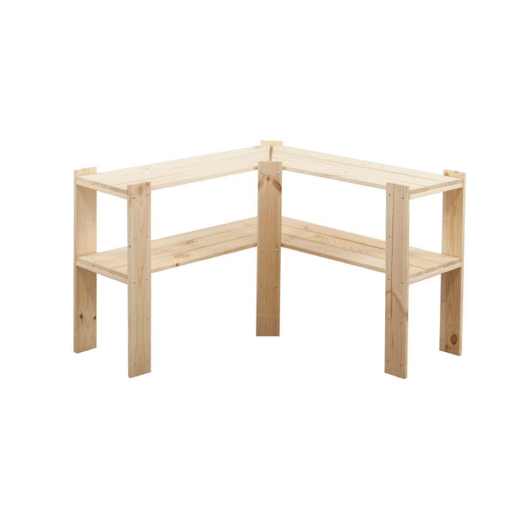 ECKREGAL WOODLAND 64x85x30cm Fachlast 120kg 2 Fachboden Kiefernholz Natur - Naturfarben, Holz (85/64/30cm) - PROREGAL