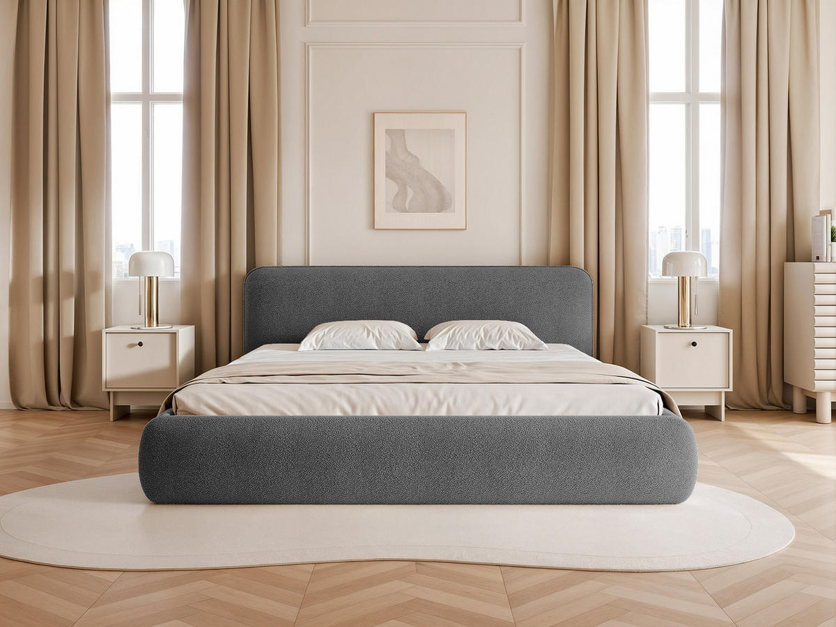 POLSTERBETT Herat 200x200 cm, Graphit - Graphitfarben, Textil (200/200cm) - Fedve