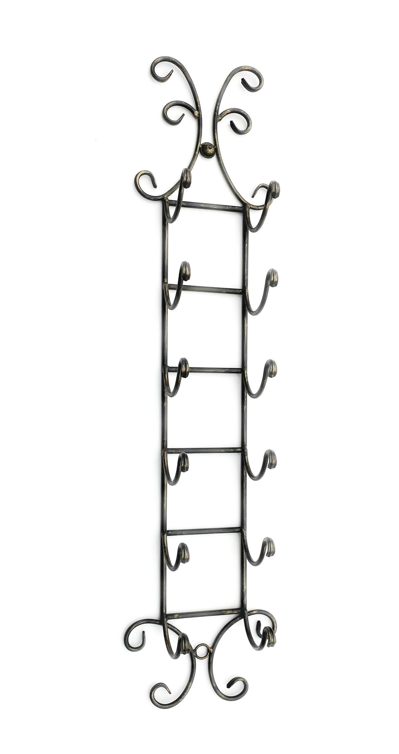WEINREGAL für 6 Flaschen Metall Wand Schwarz - Schwarz, Metall (28/116/15cm) - DanDiBo