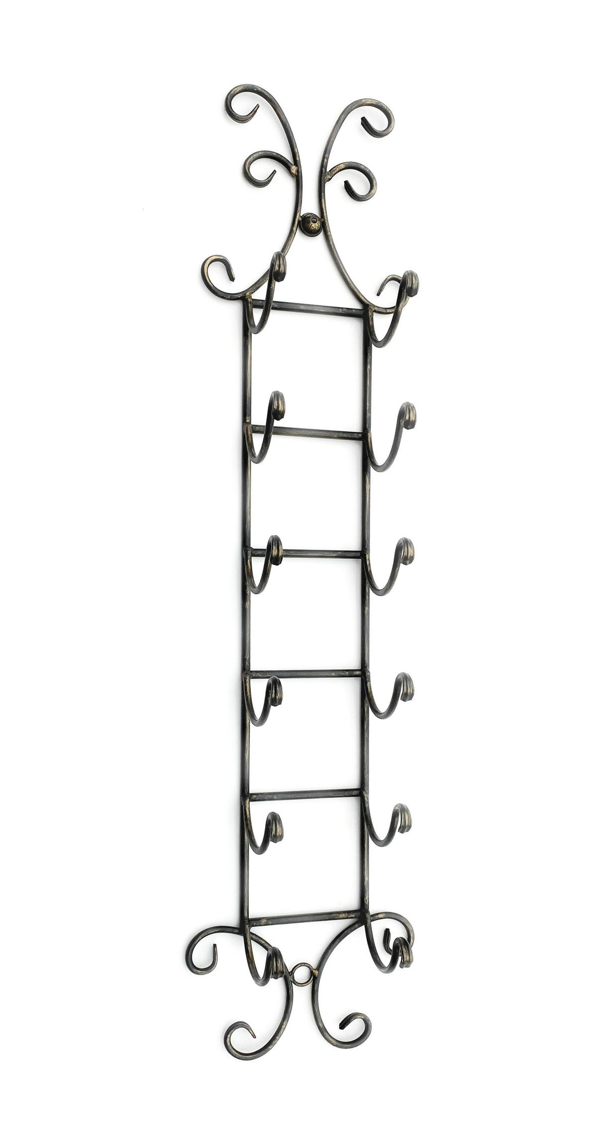 WEINREGAL für 6 Flaschen Metall Wand Schwarz - Schwarz, Metall (28/116/15cm) - DanDiBo