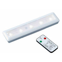 LED-BELEUCHTUNGSSCHIENE - dimmbar mit Touch-Knopf und Fernbedienung für Kleiderschrank, 6x AA-Batterien erforderlich - Weiß, Kunststoff (6/30/3.5cm) - Northpoint