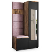 GARDEROBENSCHRANK VIRA 95/181/51 cm Modern Garderobe-Set Eiche Lefkas - Eichefarben/Lila, Holzwerkstoff (95/181/51cm) - MASSENO
