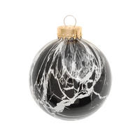 CHRISTBAUMKUGEL Marmoroptik Schwarz 8cm (Glas / 1 Stk.) - Schwarz, Glas (8/8/8cm) - Krebs Glas Lauscha