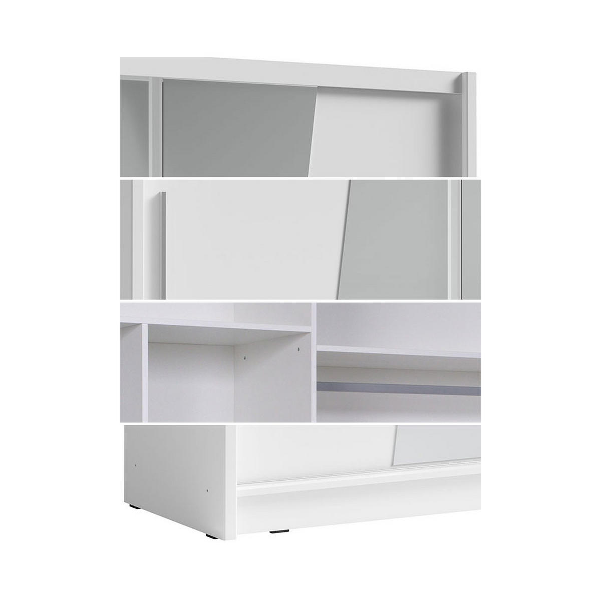 SCHIEBETÜRENSCHRANK Bergamo weiß 205 cm / 62,5 cm / 215 cm - Weiß, Holz/Holzwerkstoff (205/215/63cm) - Feldmann-Wohnen