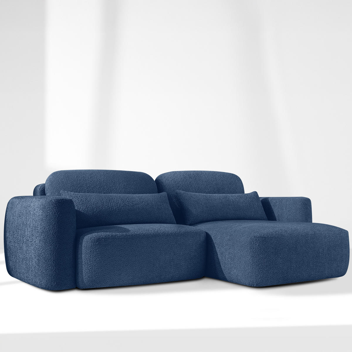 SITZGARNITUR ELOSA - Dunkelblau, Holz/Textil (245/85/165cm) - KONSIMO®