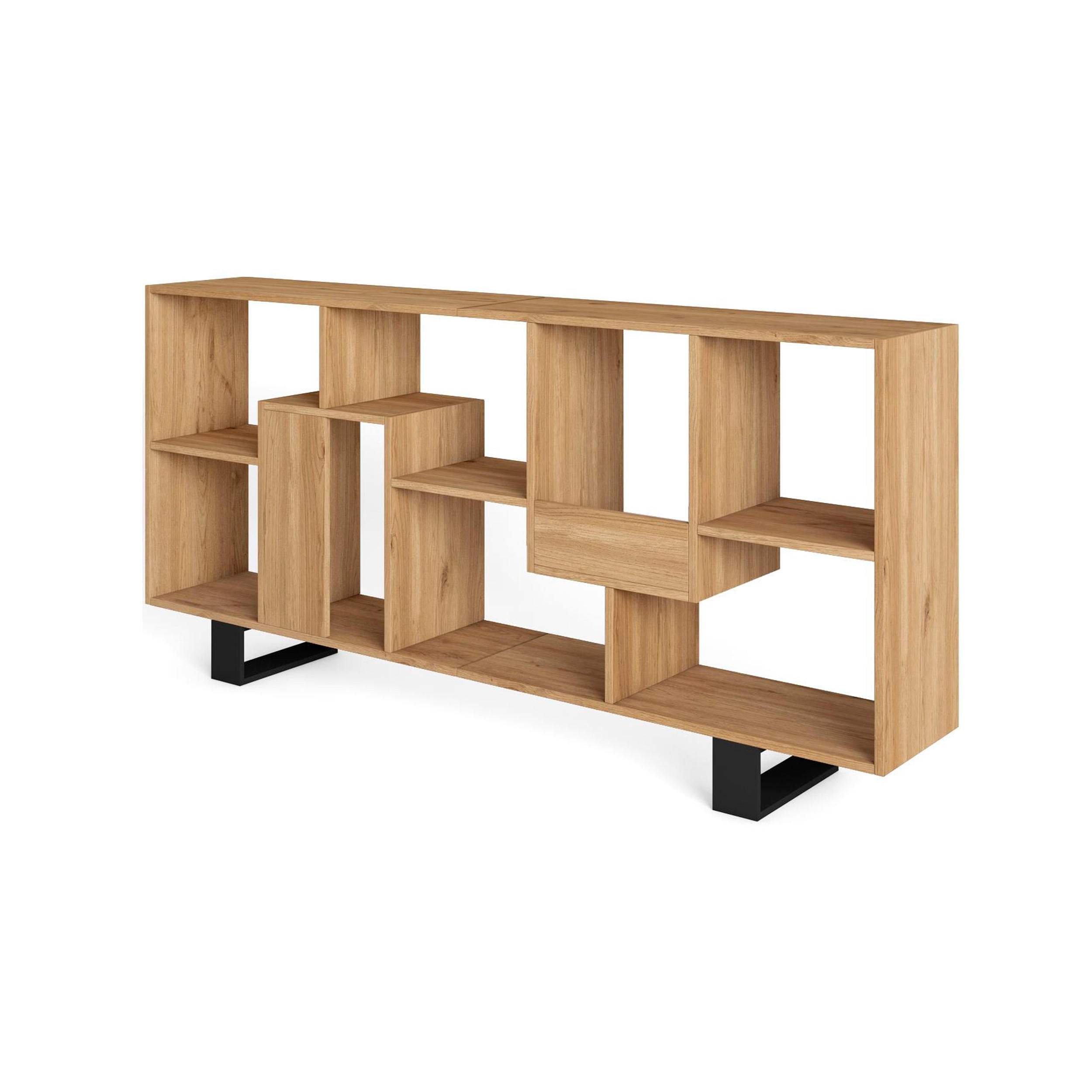 REGAL Bibliothek, Eiche, 67/31/174cm - Eichefarben, Holzwerkstoff (67/174/31cm) - Skraut Home