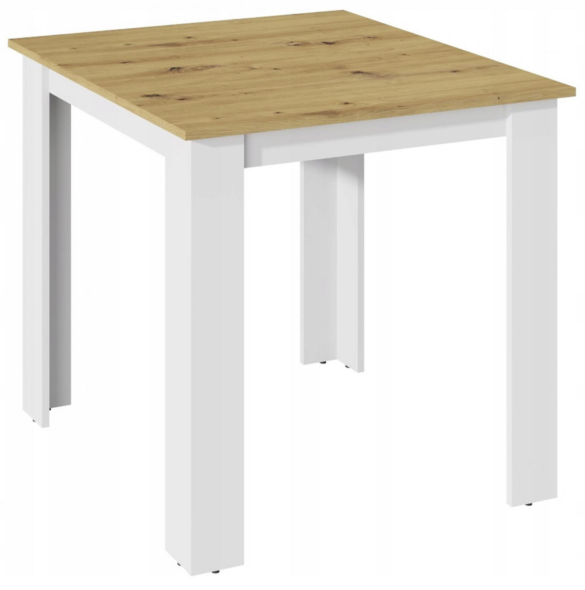TISCH Kongo Artisan Eiche-Weiß 80/80/75 cm Schlichte - Eiche Artisan, Holzwerkstoff (80/80/75cm)