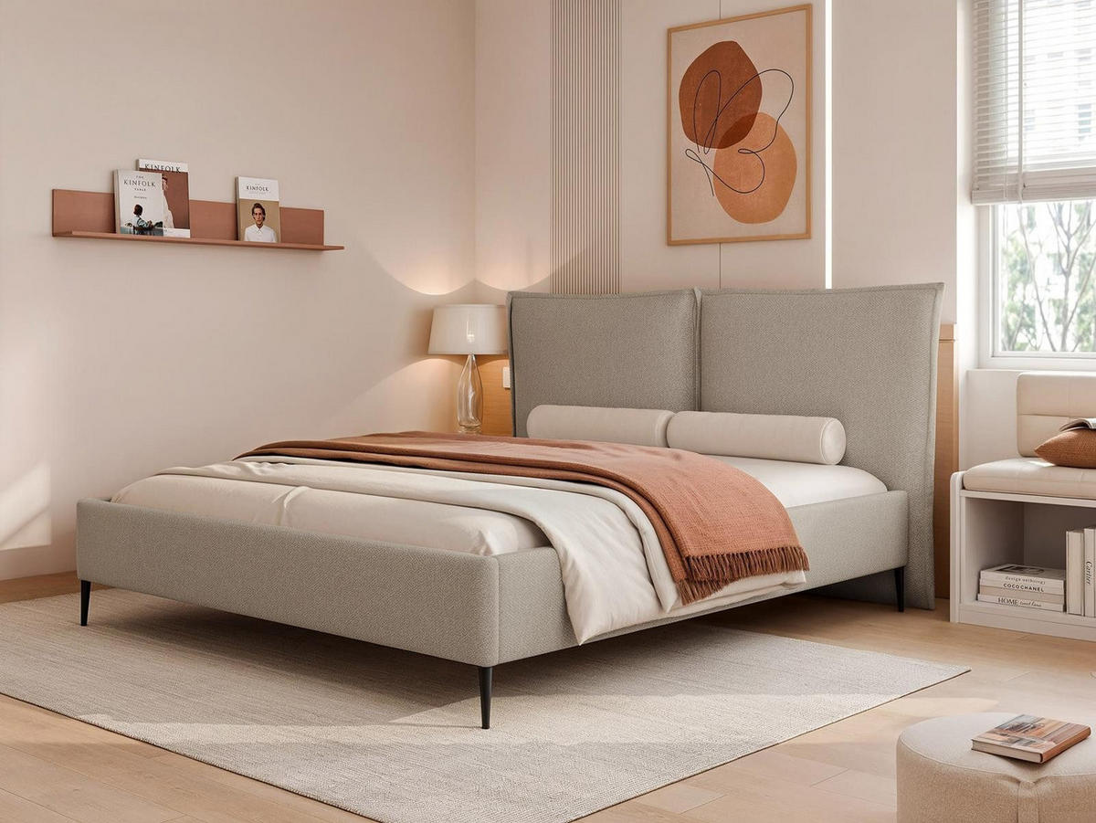 POLSTERBETT metallrahmen beige 180x200 ORION - Beige, Holzwerkstoff (180/200cm) - Compleo24