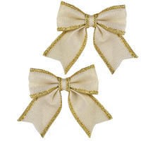 SCHLEIFE Santa Lila 2er Set Beige 13x13x14 cm Kunststoff - Beige, Kunststoff (13/14/13cm) - Mondex