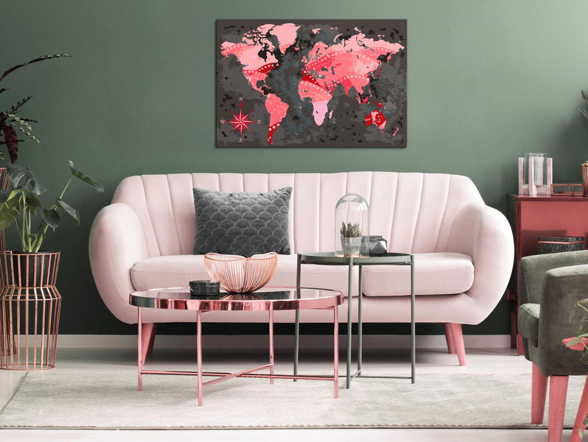 MALEN NACH ZAHLEN 50/40 cm - Rot/Schwarz, Textil (1.4/40cm) - KUNSTLOFT