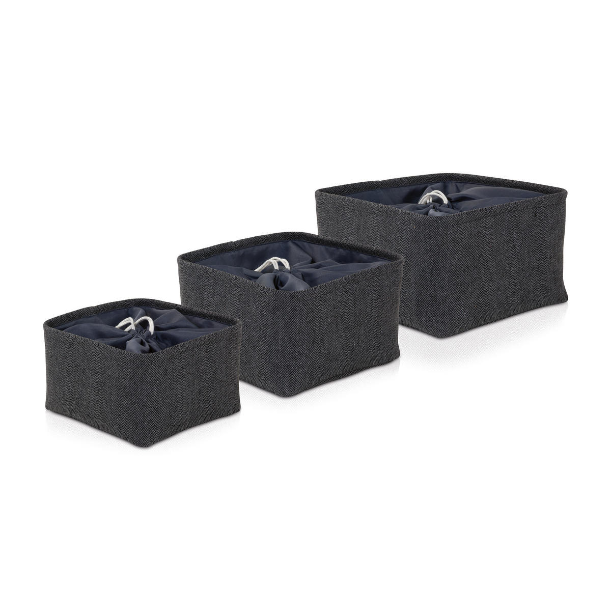 AUFBEWAHRUNGSBOX TWEED - Dunkelgrau, Textil (30/18/30cm) - MÖVE