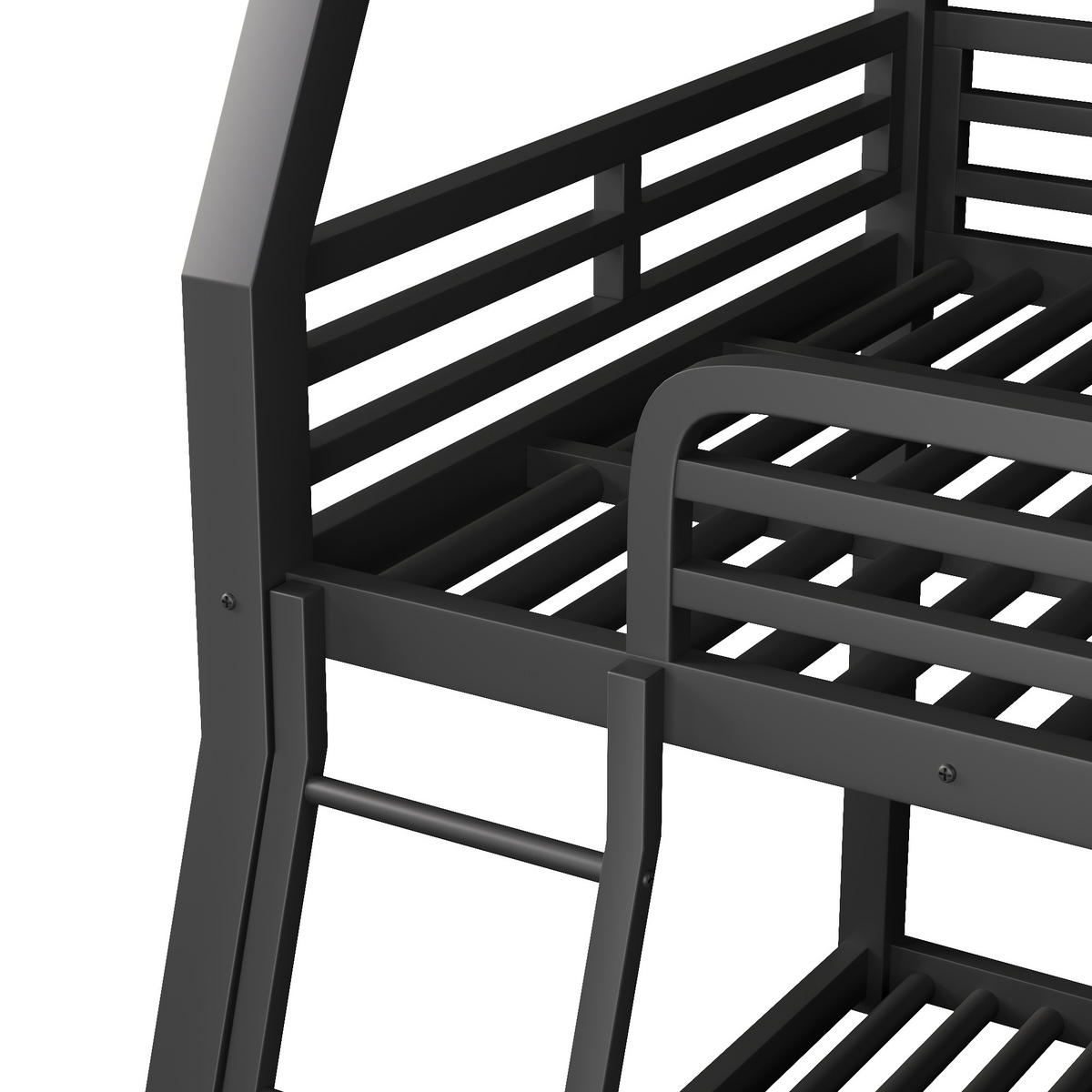 ETAGENBETT 90/120/140 x 200 cm, 3 Ebenen, DE-42019, in Schwarz - Schwarz, Metall (140/200cm) - ComfortXL