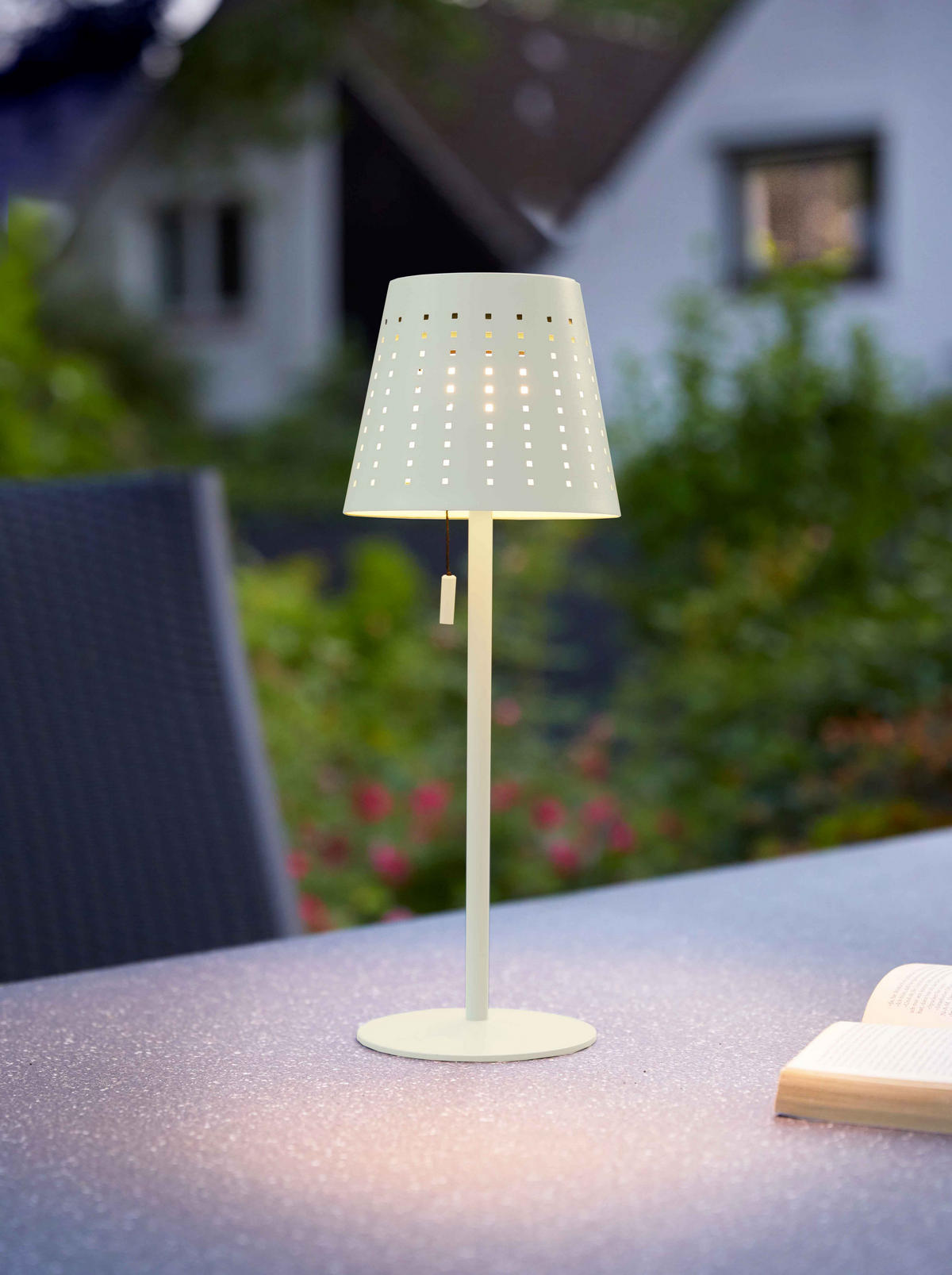 LED-AUSSEN-TISCHLEUCHTE - elfenbein-beige, wetterfest, dimmbar mit 2200mAh Akku und Solar-Ladung, 2er-Set - Beige, Metall (24.5/50/24.5cm) - Northpoint