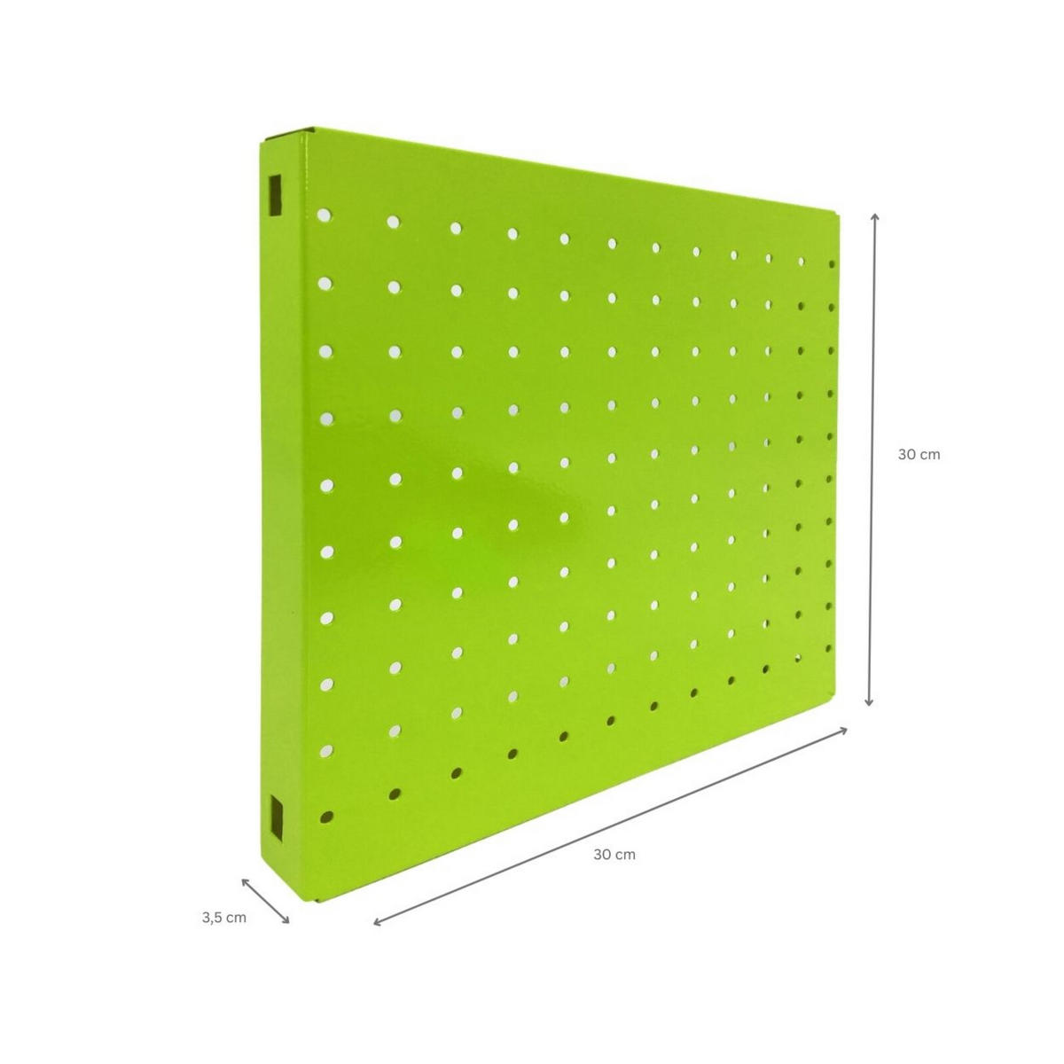 DOPPELPACK 2x Memoboard aus Stahl gelocht | HxBxT 30x30x3,5cm | Grün | Lochblech Wandtafel Trägersystem - Grün, Metall (30/30/3.5cm) - PROREGAL
