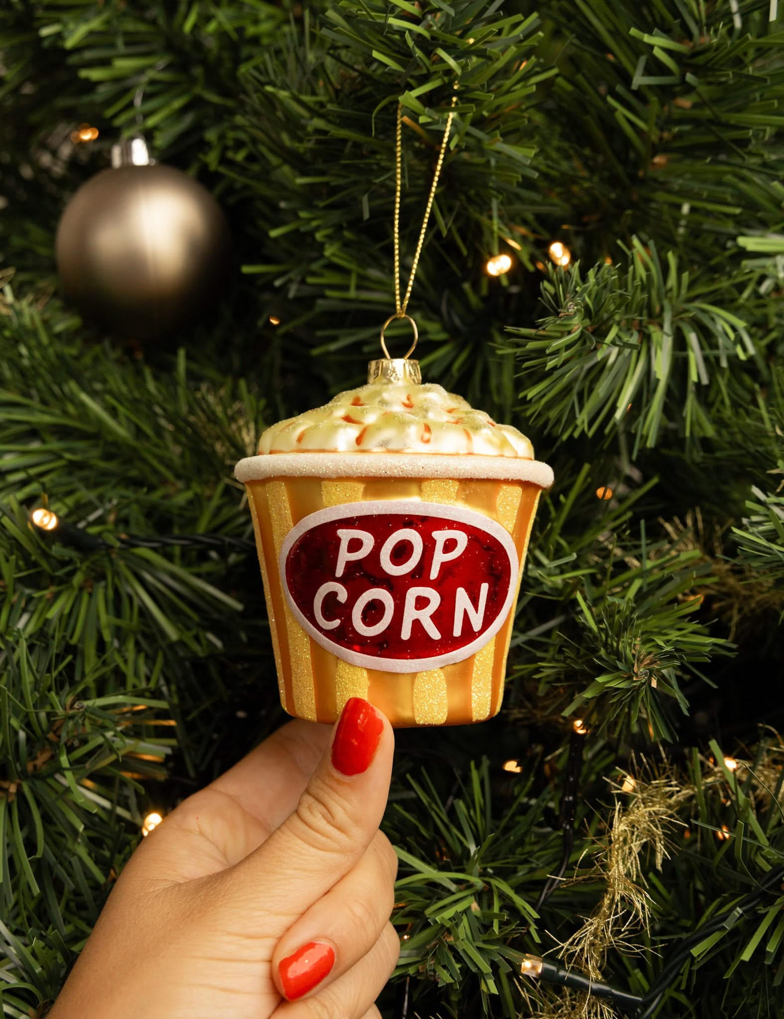 WEIHNACHTSKUGEL Popcorn 9 cm - Goldfarben, Glas (8/9/1cm)
