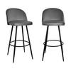 BARHOCKER (2er-set) aus samt - houndi 52/47/102 cm - Dunkelgrau, Textil (47/102/52cm) - Calicosy