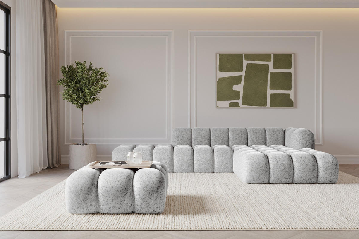 TABURET OLEA-PUF 91x87x44 cm Šedá Žinylka - šedá/černá, kompozitní dřevo/textil (91/44/87cm) - ALTDECOR