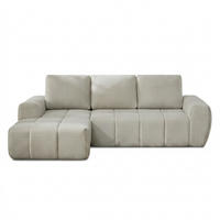 ECKSOFA 255/162/84 cm Beige Cord mit abnehmbaren Kissen, Linke Seite - Beige, Textil (255/162cm) - Oxeza