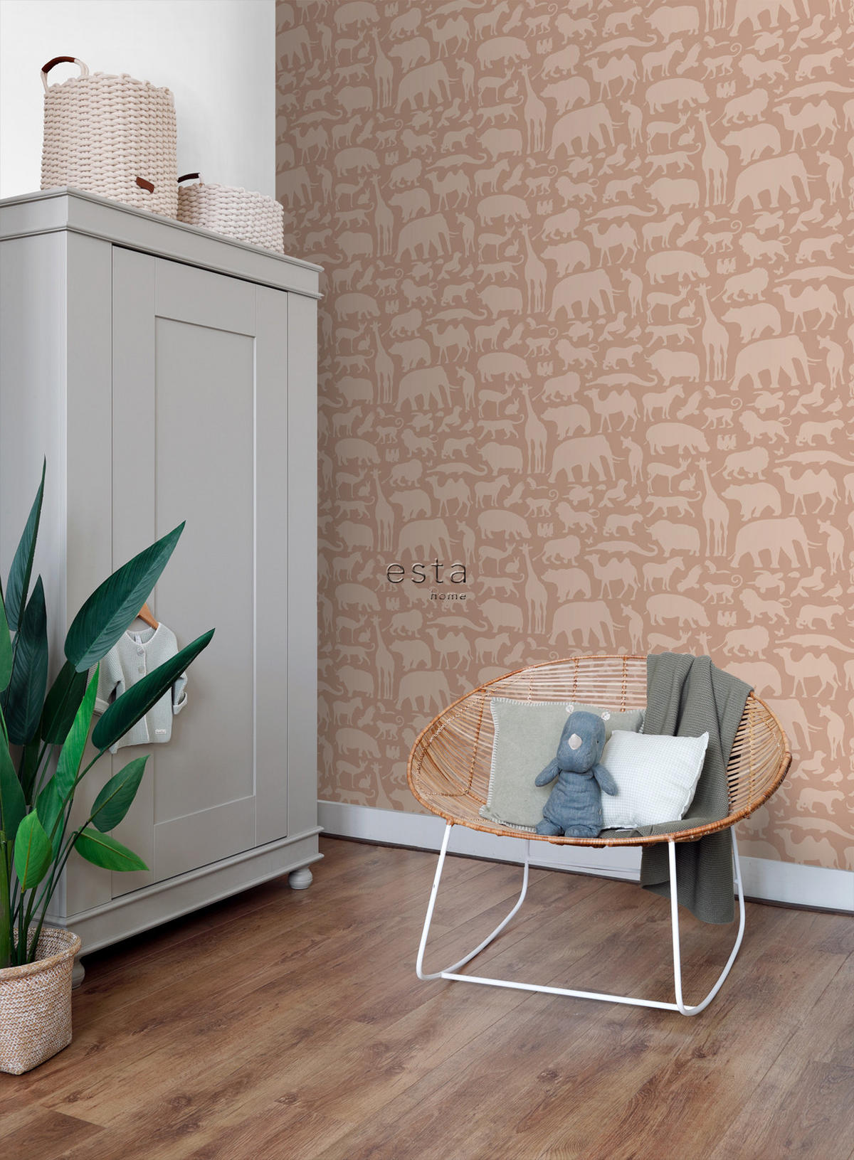 TAPETE Tiere 53 cm x 10.05 m - Terracotta, Papier (53/0.1cm) - ESTAhome