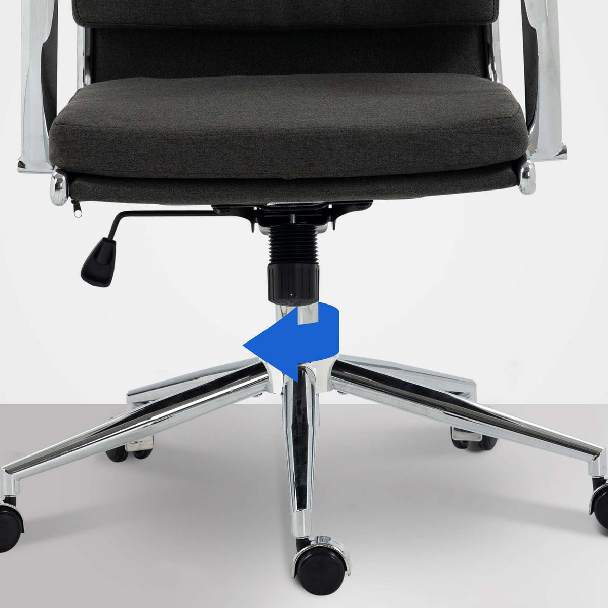 BÜROSTUHL Cyron Stoff dunkelgrau - Chromfarben/Dunkelgrau, Textil/Metall (61/115/65cm) - TPFLiving