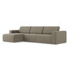 ECKSOFA Links Strukturstoff Stoff Beige - Beige/Schwarz, Kunststoff/Textil (167/314cm) - Makamii