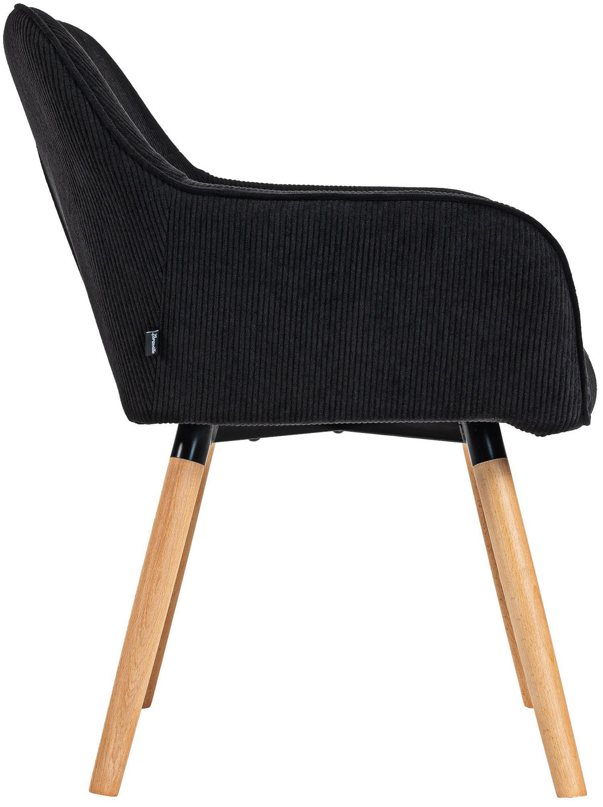 ESSZIMMERSTUHL Dunor Cord Schwarz Braun Wohnzimmerstuhl - Schwarz, Textil (65/82/64cm) - DELUKE