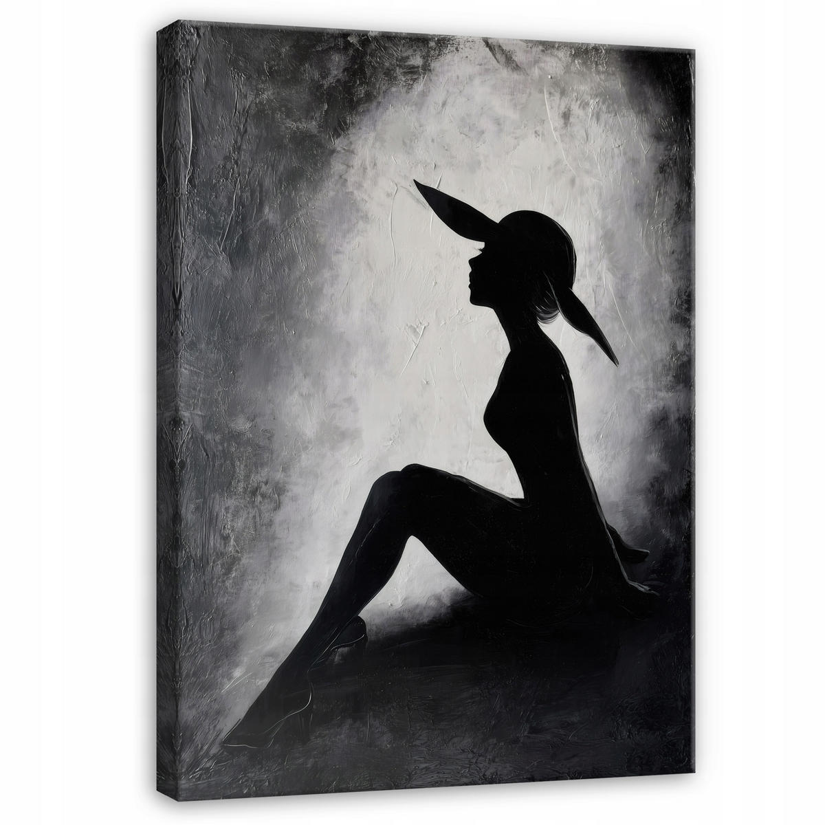 LEINWANDBILD Frau Morceau Schwarz 80x120 cm - Multicolor, Holzwerkstoff (80/120cm) - Wallarena