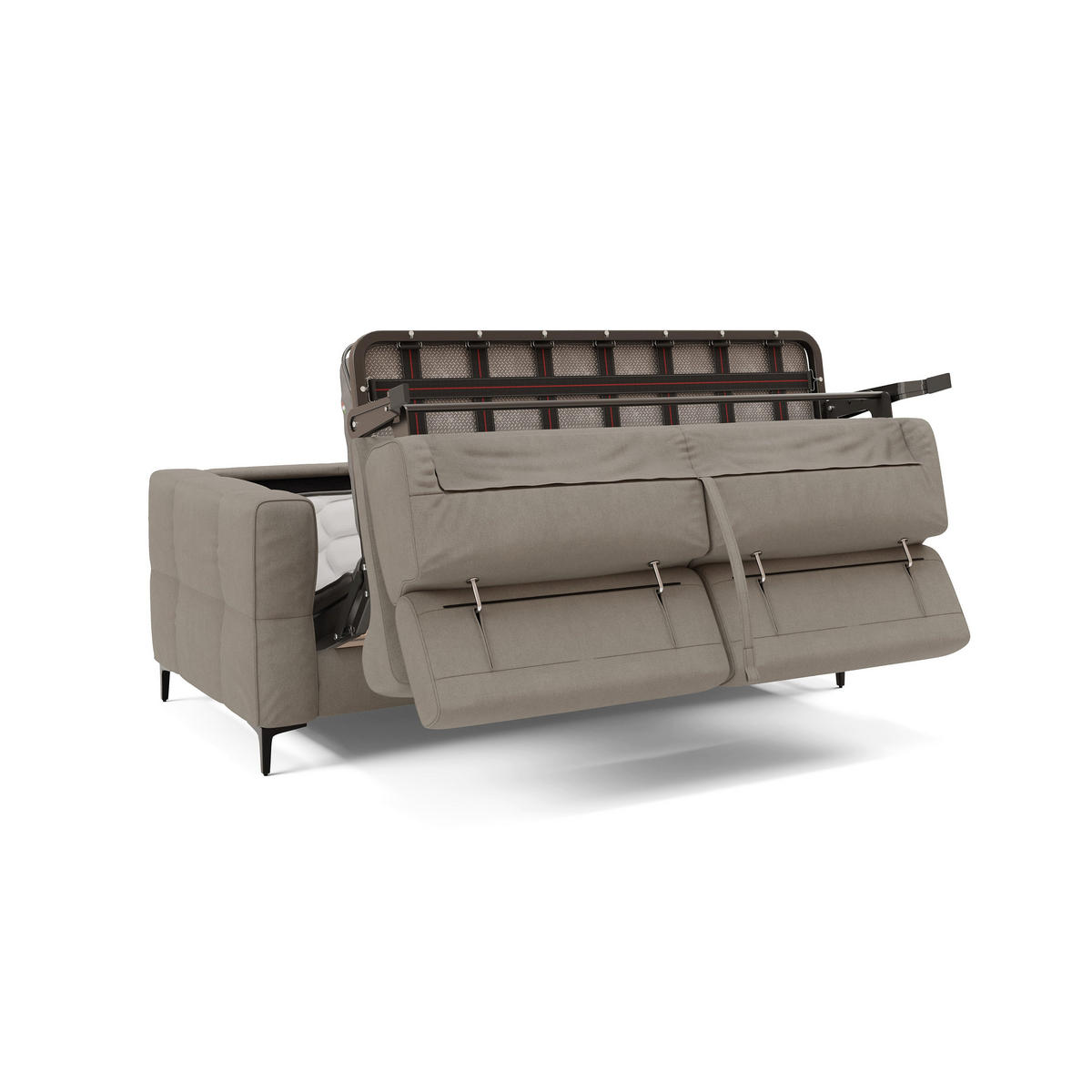 SCHLAFSOFA Gardenia - Beige, Metall (218/88/94cm) - Divani.store