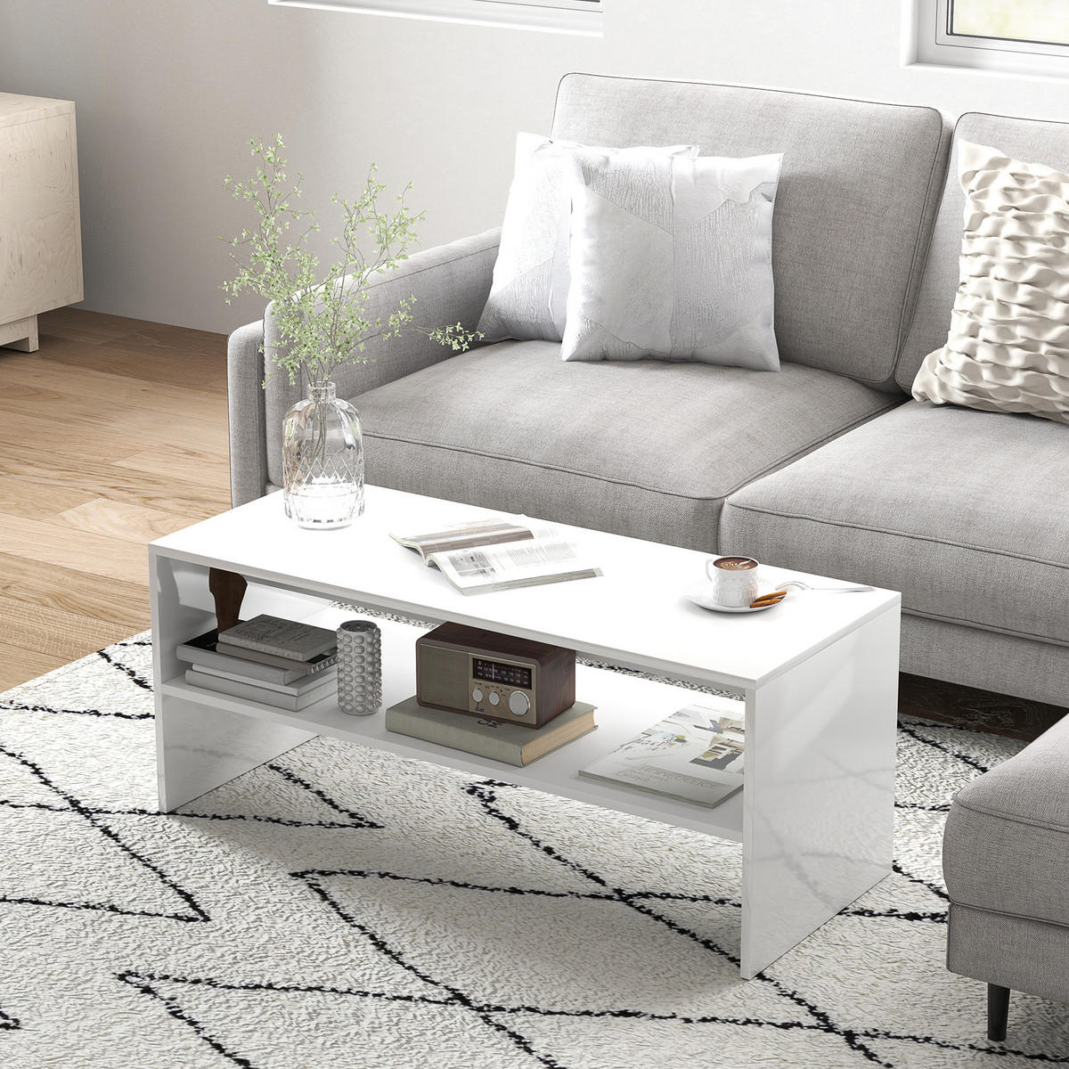 COUCHTISCH Weiß 1 Stück - Weiß, Kunststoff (100/40/41.5cm) - GiPP