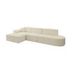 ECKSOFA Ottomane Links IREA-L2-v3 - 327x165x77 cm Beige - Hellbraun/Creme, Holzwerkstoff/Textil (327/165cm) - ALTDECOR