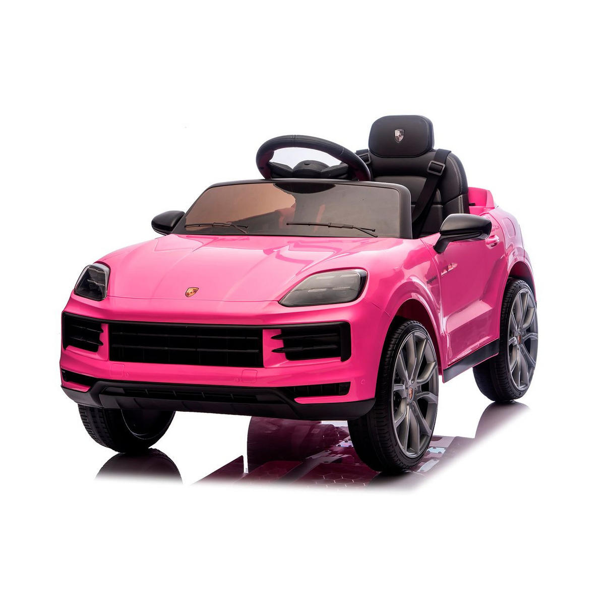 ELEKTROAUTO Porsche Cayenne rosa Vierradfederung Fernbedienung Gurt - Rosa, Kunststoff (103/63/54cm) - Chipolino