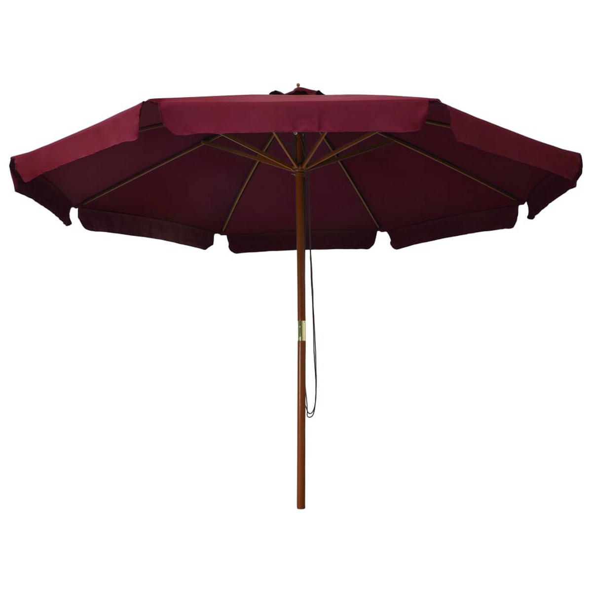 SONNENSCHIRM Mit Holzmast 330 Cm Burgunderrot - Rot, Textil (330/330cm) - vidaXL