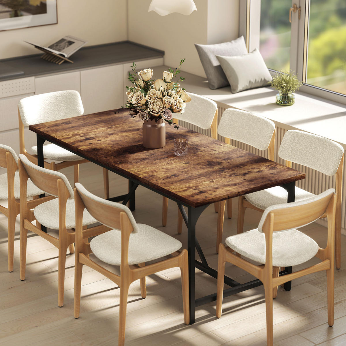 ESSTISCH Rustikales Braun 1 Stück - Braun, Kunststoff (180/80/75.5cm) - GiPP