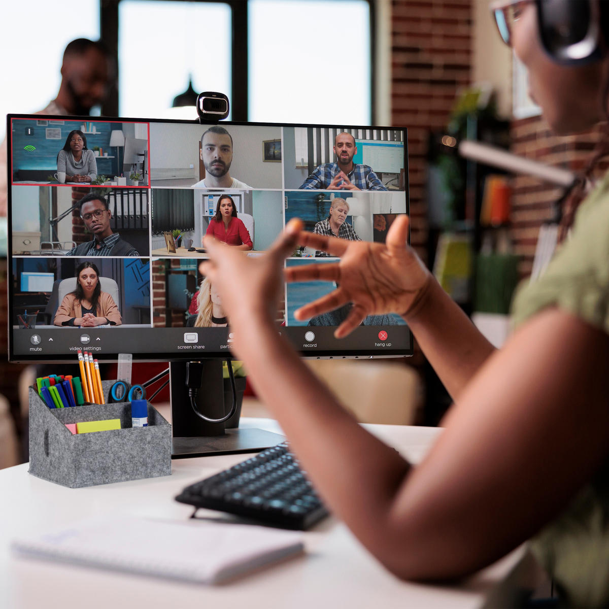 2XSCHREIBTISCH-ORGANIZER - Grau, Textil (14.5/18/14cm) - Relaxdays