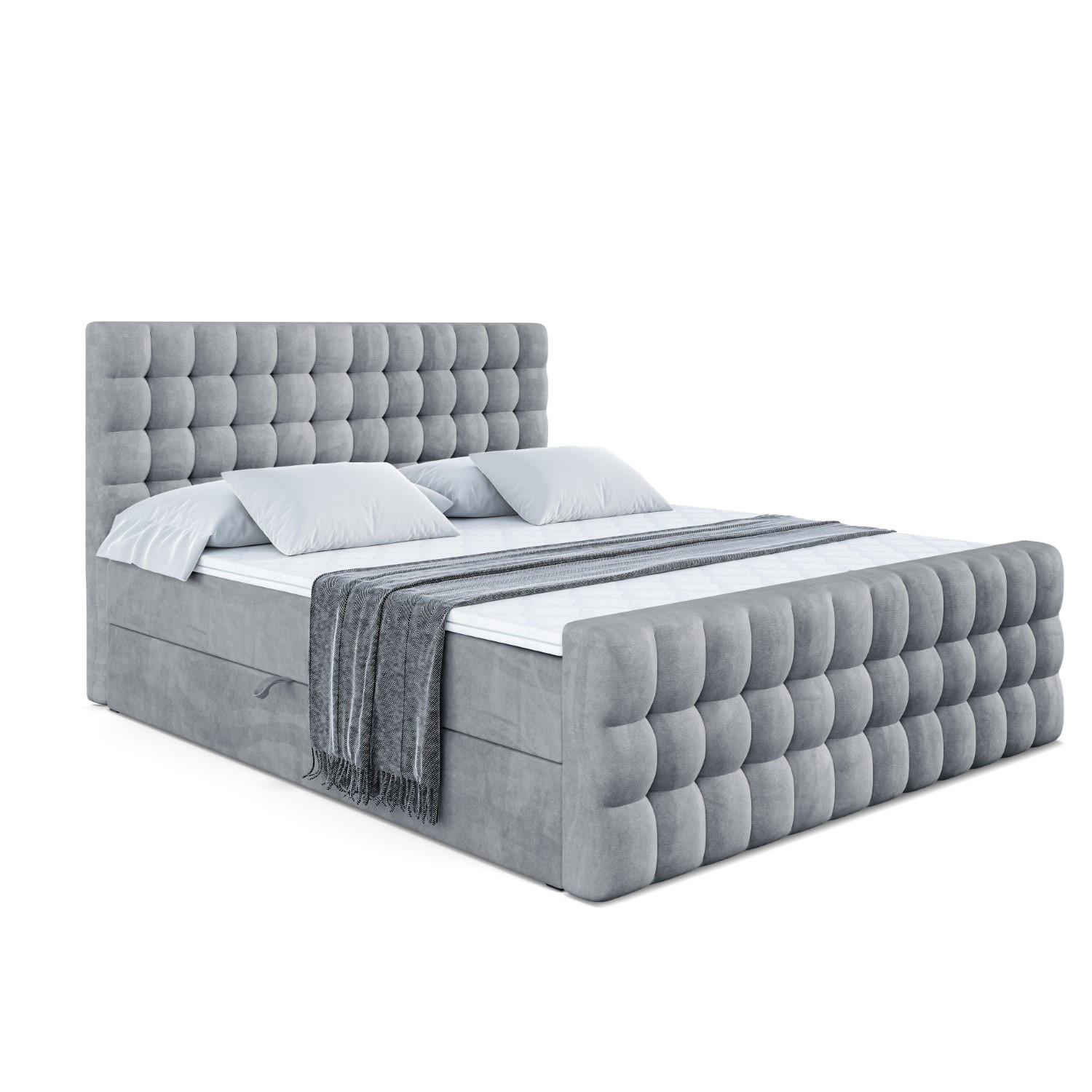 Altdecor Boxbett Grau 200x200 cm