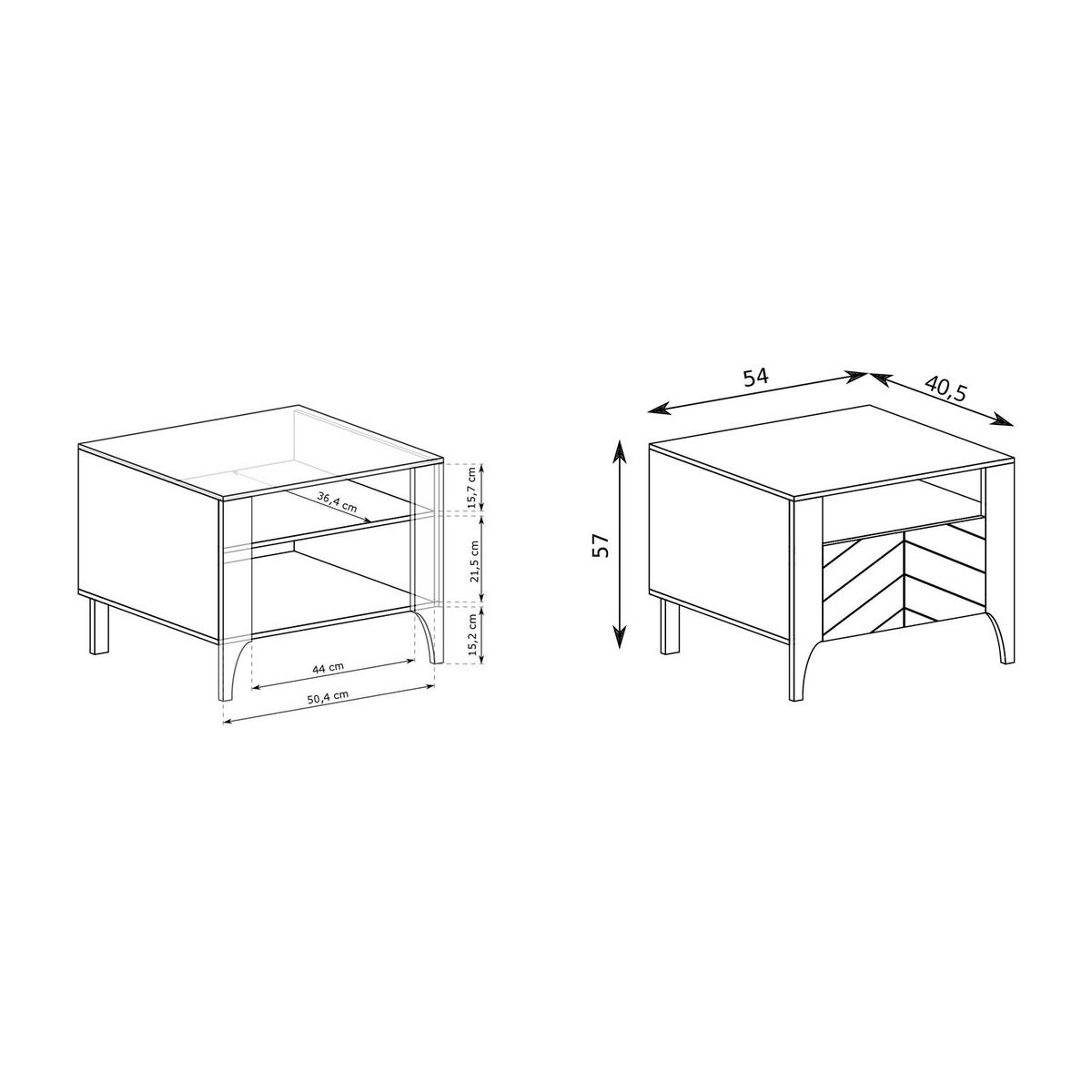 NACHTTISCH Malumi MM-10 54 x 57 x 40,5 cm Schwarz Paintflow - Schwarz, Holzwerkstoff (54/57/40.5cm) - Koseto