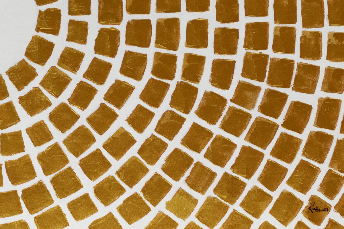 ÖLGEMÄLDE XXL Gold 200/100 cm - Goldfarben/Weiß, Holz/Textil (6.68/100cm) - KUNSTLOFT