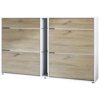 SCHUHSCHRANK Today Fronten in Eiche sägerau - Eiche San Remo, Holzwerkstoff (155.5/95/28cm) - Vladon