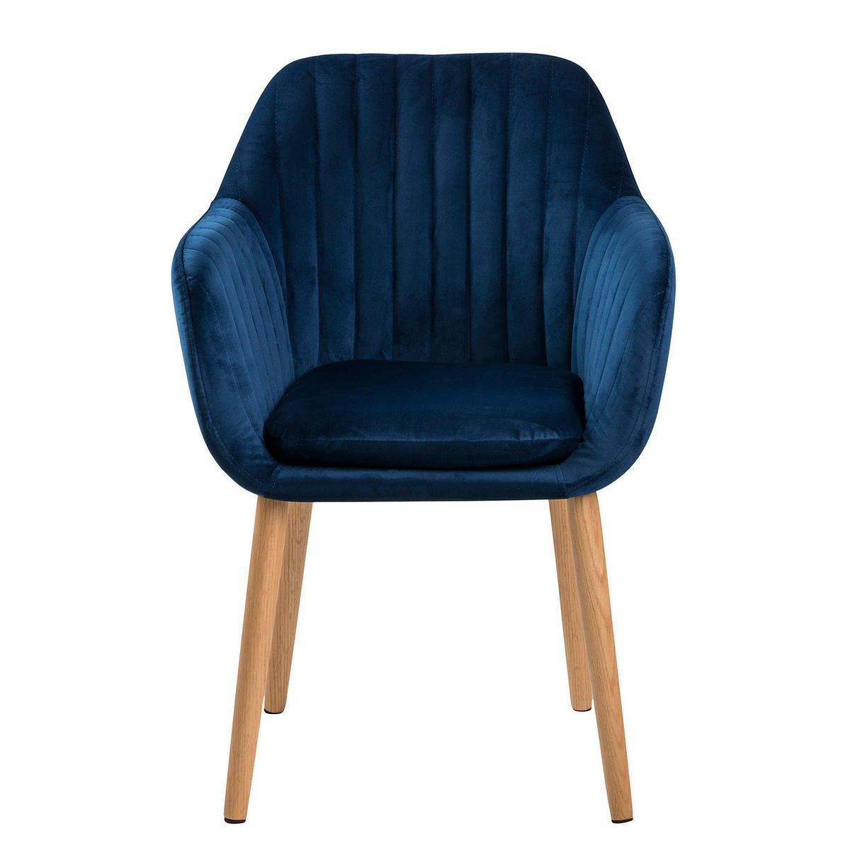 ARMLEHNENSTUHL - Textil / Massivholz - Eichefarben/Dunkelblau, Eichenholz/Holz (57/83/61cm) - home24