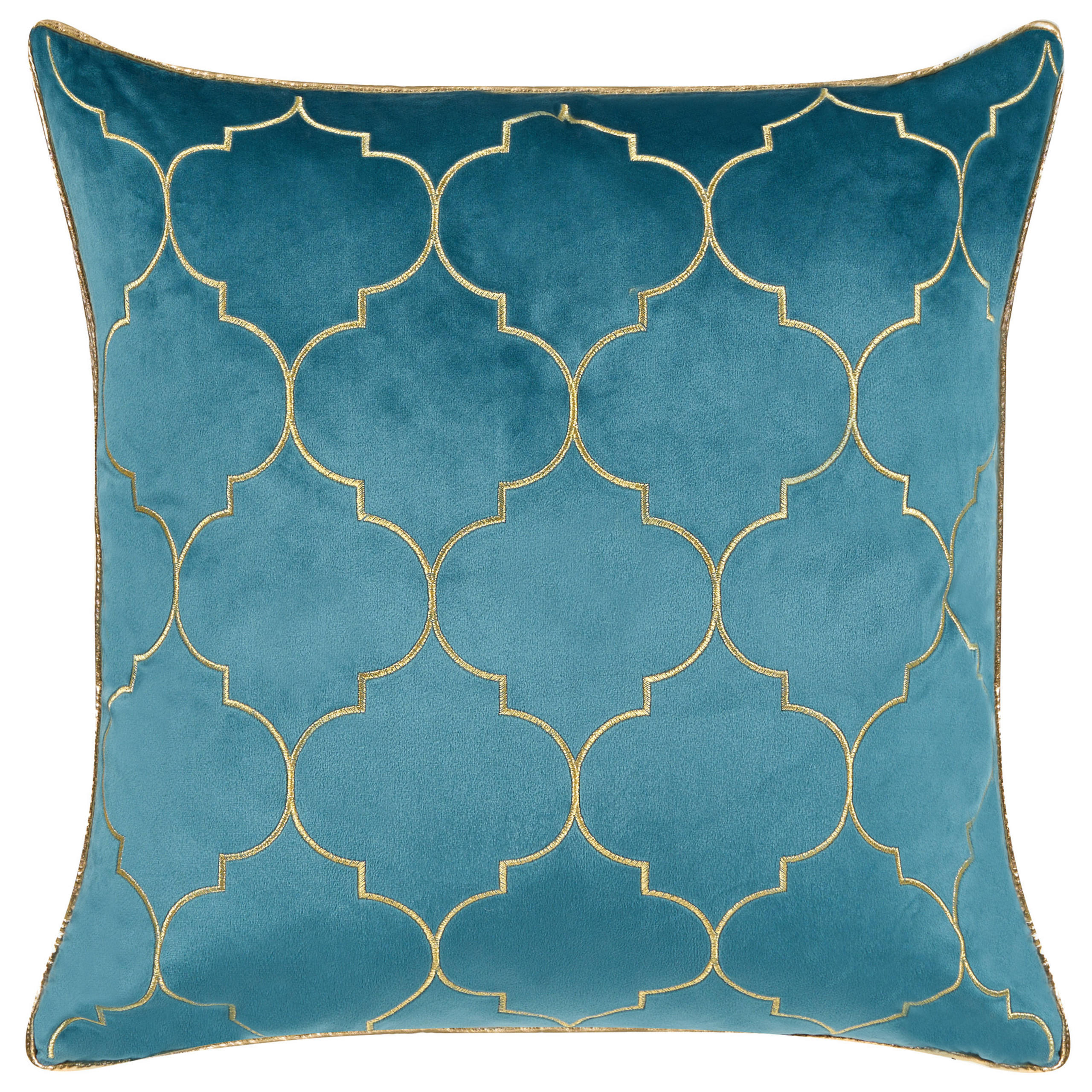 DEKOKISSEN 2er-Set Blau 45/45 cm Alyssum - Blau, Textil (45/45cm) - Beliani