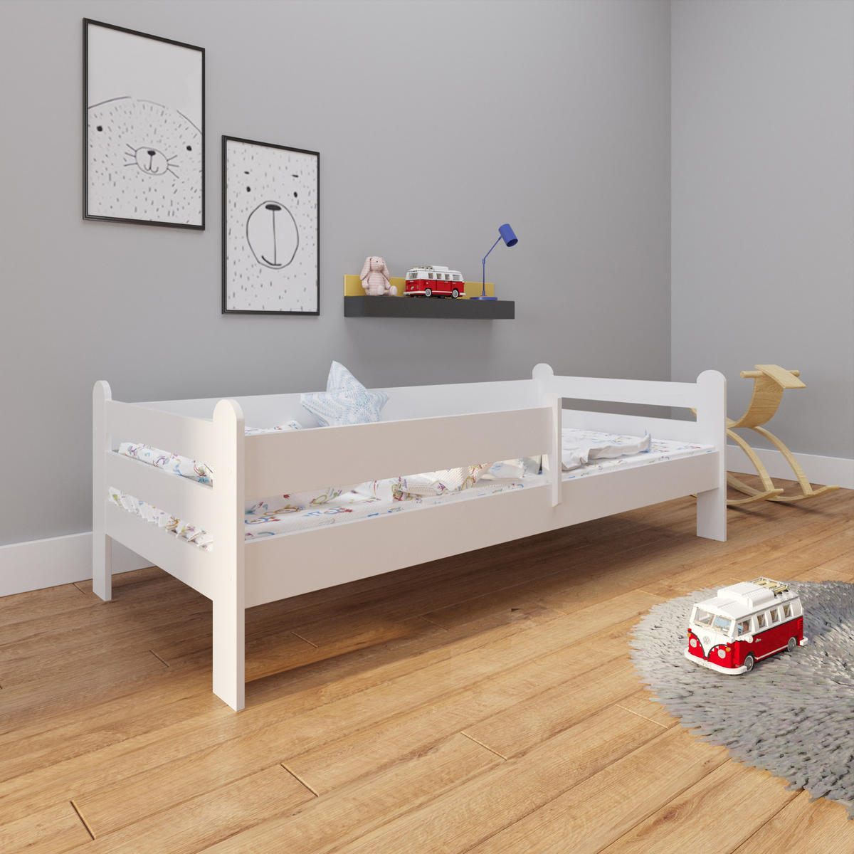 KINDERBETT Ricky - Weiß, Holzwerkstoff (80/180cm) - Kids Collective