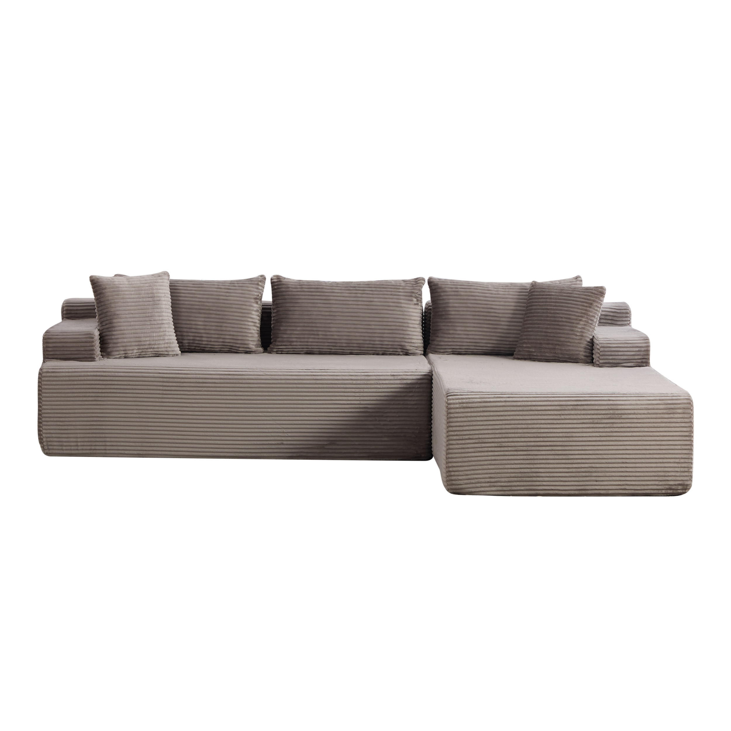 ECKSOFA 272/174/74.5 cm Grau mit rutschfestem Boden - Grau, Textil (174/74.5/272cm) - Oxeza