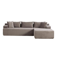 ECKSOFA 272/174/74.5 cm Grau mit rutschfestem Boden - Grau, Textil (174/74.5/272cm) - Oxeza