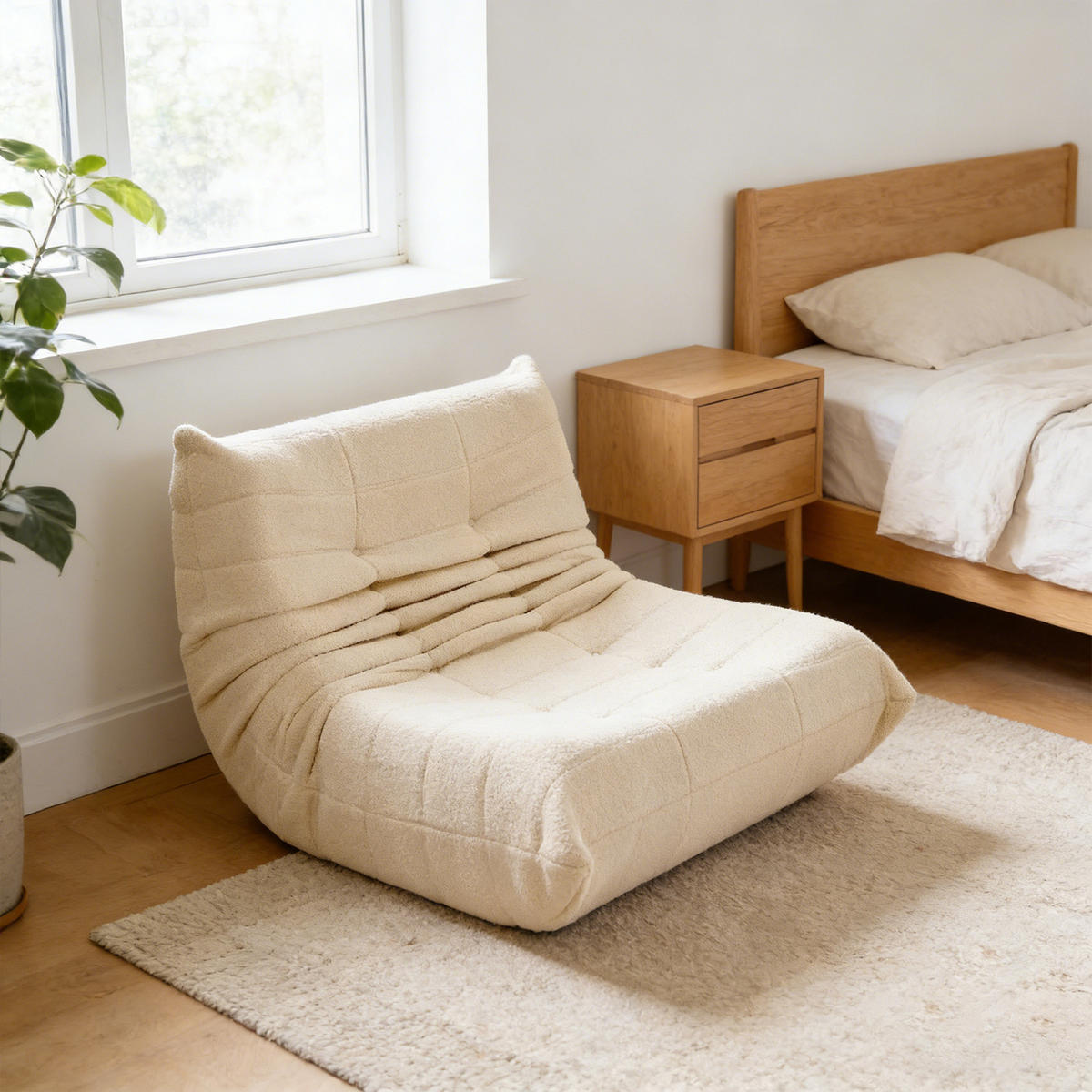 LIEGESESSEL 149/120/82 cm Beige Ergonomische Unterstützung für Schlafzimmer Wohnzimmer - Beige, Textil (120/82/149cm) - OKWISH
