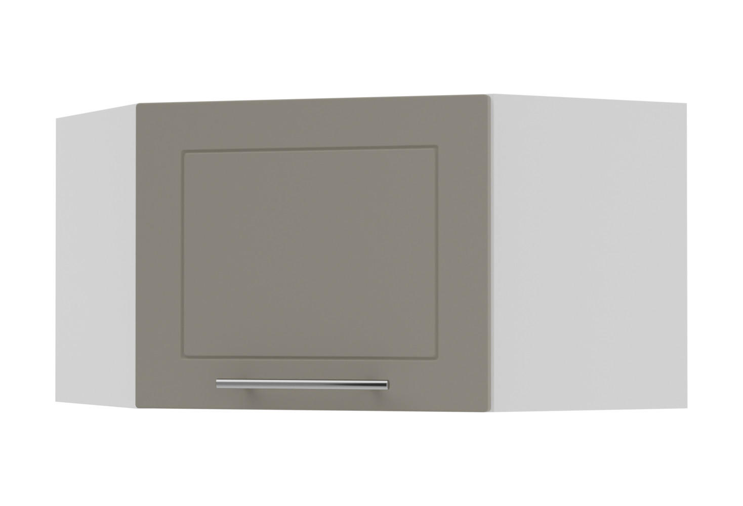 ECKHÄNGESCHRANK Kvantum W10/60/36 Weiß / Beige Matt 60 / 60 / 36cm - Beige/Weiß, Holz/Holzwerkstoff (60/36/60cm) - Feldmann-Wohnen