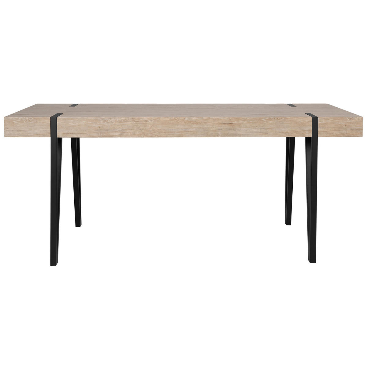 ESSTISCH 180/90/75 cm Hellbraun, Schwarz Rechteckig Adena - Hellbraun, Holzwerkstoff (180/90/75cm) - Beliani